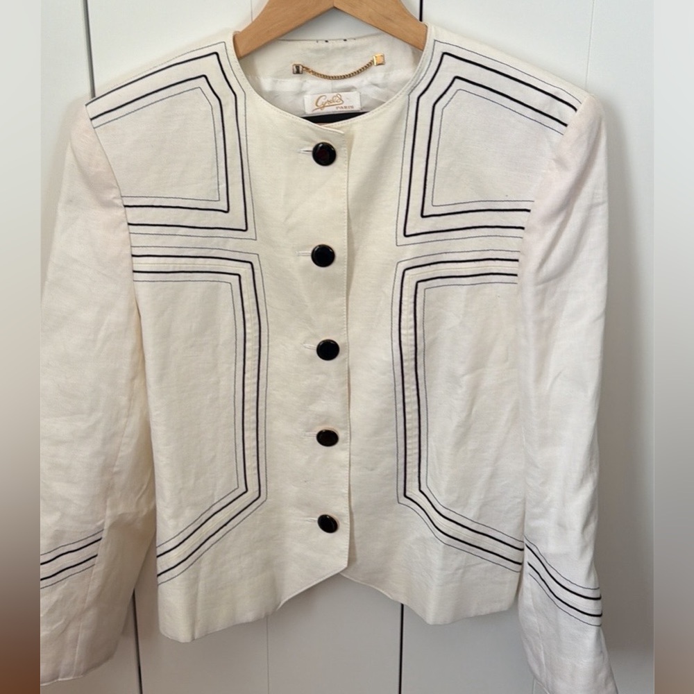 Louis Feraud Vintage 100% Linen Jacket - Picture 3 of 7